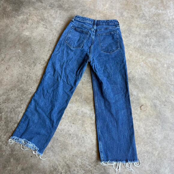Abercrombie & Fitch high rise straight leg jeans with frayed hem - size 29” - Picture 2 of 7